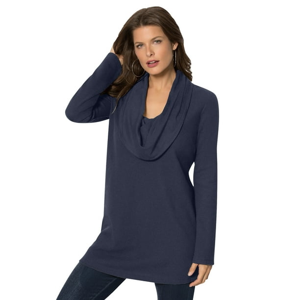 Just My Size Cowl-Neck French Terry Womens Tunic Just My Size Cowl-Neck French Terry Womens Tunic